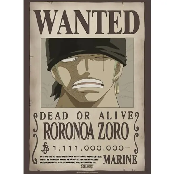 Gb Eye Poster One Piece Wanted (Wanted Zoro) thumbnail