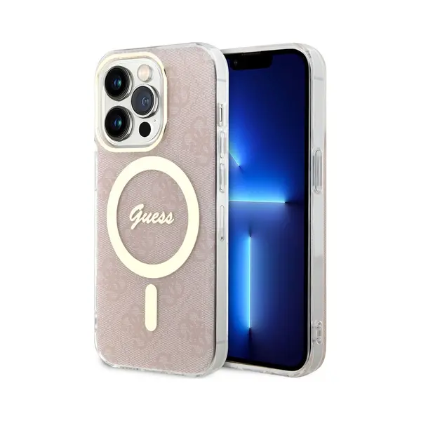 Guess GUHMP15LH4STP IPhone 15 Pro 6.1" Rózowy/pink Hardcase Iml 4G MagSafe (Apple IPhone 15 Pro), Smartphone Hülle, Pink thumbnail
