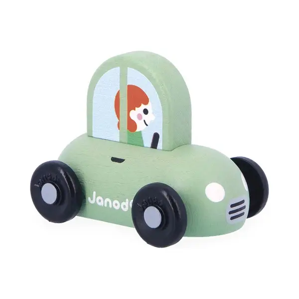 Janod Cross Roads - Houten Groene Auto - Kleine, Makkelijk Te Hanteren Auto - Stimuleert De Fijne Motoriek En Fantasie - Geschikt Vanaf 1 Jaar thumbnail