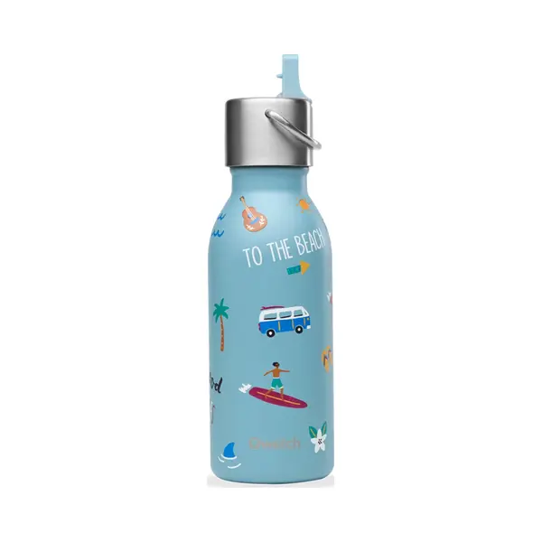 Qwetch - Isothermische Fles - Kids Honolulu Blauw- 350ml thumbnail