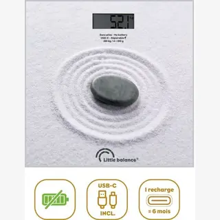 Little Balance 8841- Digitale Weegschaal - Wit - Geen Batterijen - Usb Oplaadbaar - Gemaakt Van 100% Recycled Plastic
