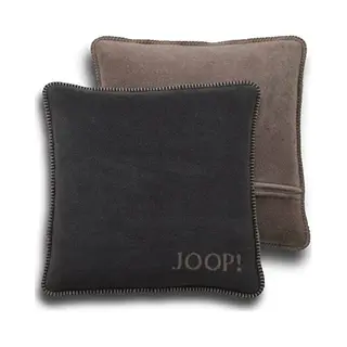 Joop! Kissenhülle Uni Doubleface Taupe-Anthrazit Baumwolle/Polyacryl, Maße, 50cm X 50cm, 651273