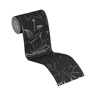 A.S. Création Selbstklebende Bordüre - Papierbordüre Mit Wundervollen Blumen In Schwarz Und Kupfer - Auf 5, 00 M X 0, 13 M Je Rolle