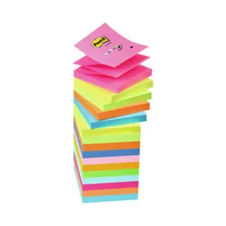 Post-it Super Sticky Z-Notes Promotion, Verschiedene Neonfarben, 6 Blöcke, 76 Mm X 127 Mm, 100 Blatt Pro Block - Selbstklebende Notizzettel Zum