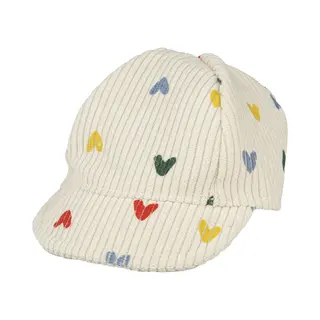 Heless Depesche 2531 - Muts "Heart Confetti" In Beige Met Kleurrijke Harten, Voor Poppen En Knuffels, Maat 35 - 45 Cm