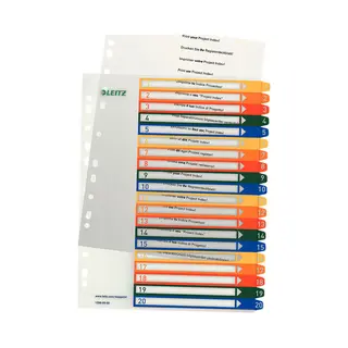 Leitz 12960000 tab index Numeric tab index Polypropylene (Pp) Multicolour