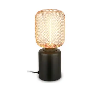 B.K.Licht Briloner Rist – Roségoud Tafellamp – E27 Fitting – Met Schakelsnoer – Draadstaal Design – Ø10 X 25 Cm