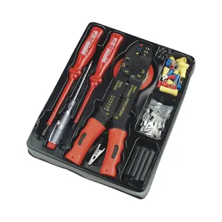 BrÜDer Mannesmann M00208 kabel krimper Gereedschapset Zwart, Rood