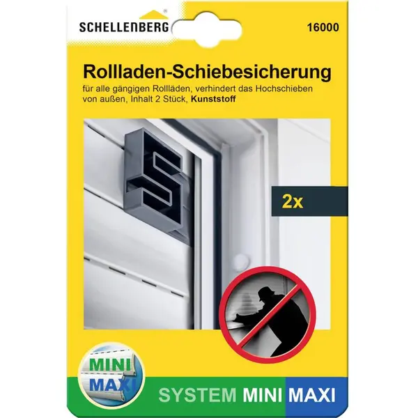 Schellenberg Rollladensicherung Gegen Hochschieben Des Rollladens, System Mini Und Maxi (Set, 2-tlg), Rollladen-Schiebesicherung, Einbruchshemmend thumbnail
