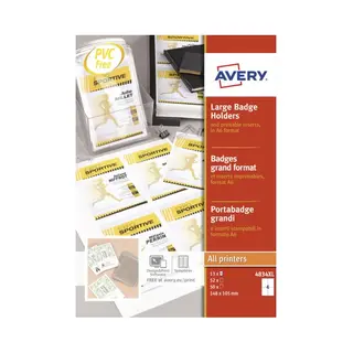 Avery 4834XL badge & badgehouder Polyester 50 stuk(s)