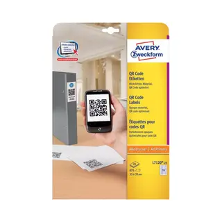 Avery L7120-25 etiket Vierkant Permanent Wit 875 stuk(s)