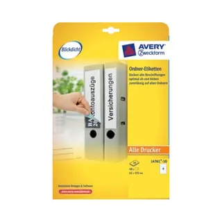 Avery Ordner-Etiketten L4761-10 breit 61x192mm weiß 40 Stück