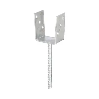 Alberts U-pfostenträger Eta-10/0210 81x100x200x60mm Feuerverzinkt Mit Betonanker Aus Riffelstahl