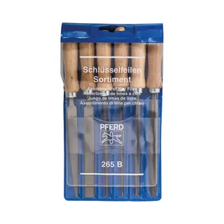 Pferd Key file set with wooden handle 6-piece 100mm cut 2 for delicate filing (265 B)