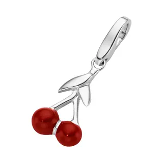 Giorgio Martello Charm | Bedel |Kersen | Zilver | Hanger | Emaille | Karabijn Slot