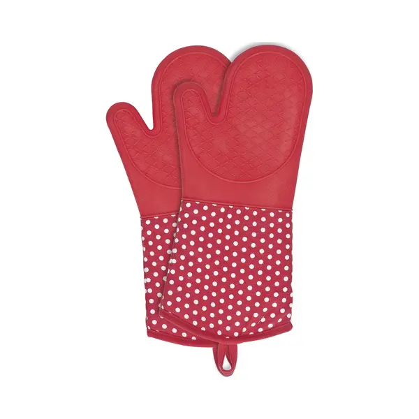 Wenko 2102168100 pannenlap en ovenwant Wantenset 2 stuk(s) Rood Katoen, Silicone thumbnail