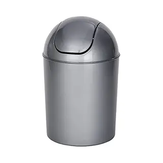 Wenko Swing Top Bin Economic In Grey, Pp, 20 X 20 X 30 Cm