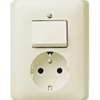 Gira 017601 Wippschalter/Steckdose Volle Platte Cremeweiß Glänzend