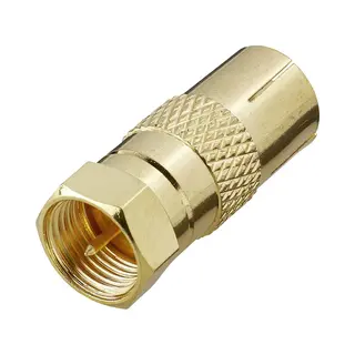 Renkforce Rf-4196982 tussenstuk voor kabels F Belling-Lee/Iec Goud
