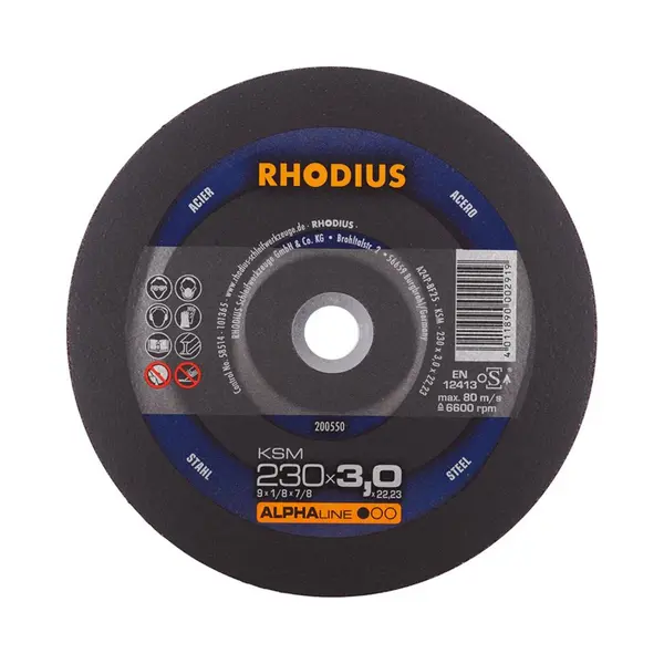 Rhodius Ksmft 200550 Cutting Disc Straight 230mm Steel Good Servic... thumbnail