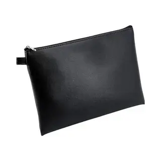 Alassio 42231 Bankettas Van Kunstleer Met Ritssluiting, Draagtas Voor Munten, Bankbiljetten En Waardevolle Spullen, Zwart, 23 X 16 Cm