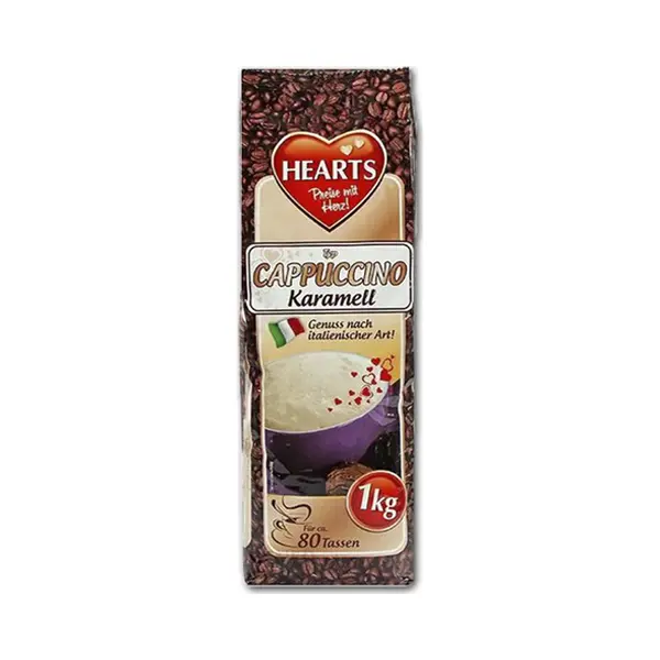 HEART's Hearts Cappuccino Karamell, 10 X 1kg, Leicht Löslich, Instant Kaffeepulver Reicht Für 800 Tassen thumbnail