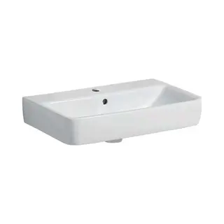 Geberit Waschtisch Renova Compact 60x37cm, We., Mit Hahnloch, Mit Überlauf