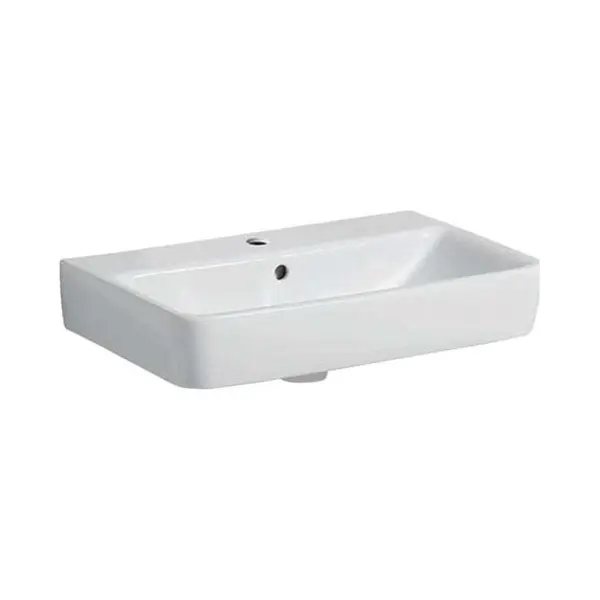 Geberit Waschtisch Renova Compact 60x37cm, We., Mit Hahnloch, Mit Überlauf thumbnail
