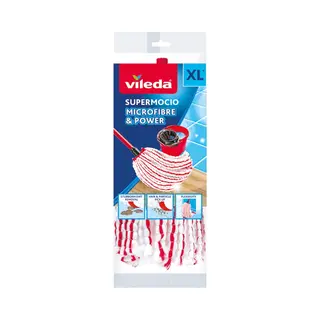 Vileda Microfibre & Power Wischbezug Rot, Weiß