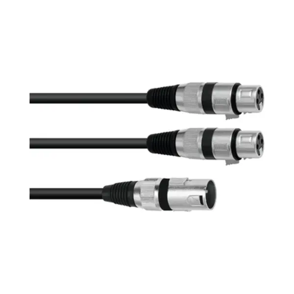 Omnitronic 30225210 Audiokabel 1,5 m Xlr (3-polig) 2 x Xlr (3-polig) Schwarz thumbnail
