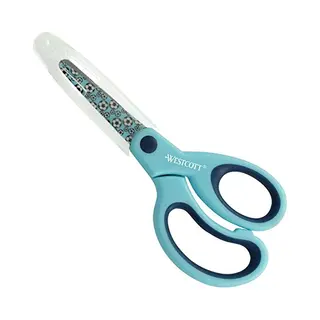 Westcott Softgrip Kinderschere Fußball Motiv | Schere Für Kinder Mit Ergonomischem Griff Und Abgerundeter Spitze | Bastelschere Für Schule Und
