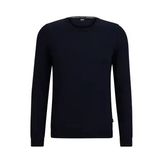 Boss Herren Leno-P Slim-Fit Pullover Aus Merinowolle Dunkelblau Xl