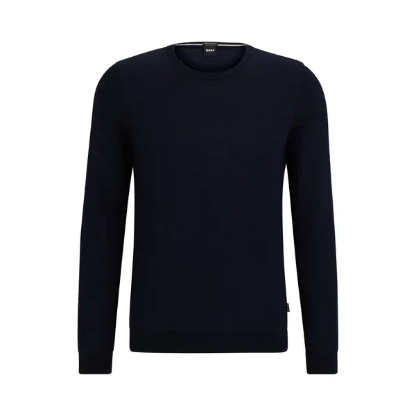 Boss Herren Leno-P Slim-Fit Pullover Aus Merinowolle Dunkelblau Xl thumbnail