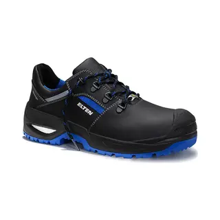 Elten Sicherheitsschuhe Leonardo Xxsg Black-Blue Low Esd S3, Damen Und Herren, Leder, Stahlkappe, Leicht, Robust 46, Schwarz-Blau