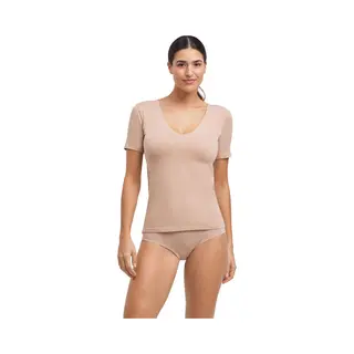 Falke Daily Climate Control Round Neck Sneldrogend Katoen Top Van Onderlaag Dames Bruin - Maat Xs
