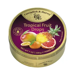 Cavendish & Harvey Travel Tin Tropical Fruit Drops 200 G (Pack Of 9)