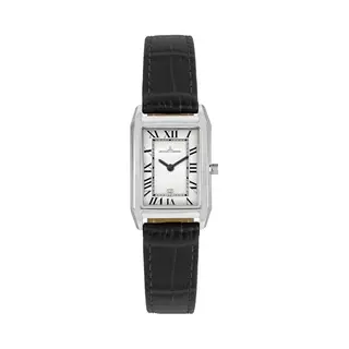 Jacques Lemans 1-2189 Torino Dameshorloge Met Leren Armband Of Metalen Armband 23 X 28 Mm Met Romeinse Datum En Cijfers, Zilver/leren Armband,