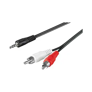 Goobay 50196 Audio-Kabel 3 m 2 x Rca 3.5mm Schwarz, Rot, Weiß