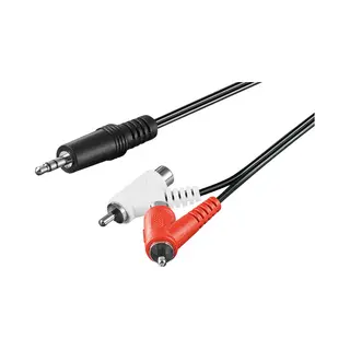 Goobay 50213 Audio-Kabel 1,5 m 3.5mm 2 x Rca Schwarz, Rot, Weiß