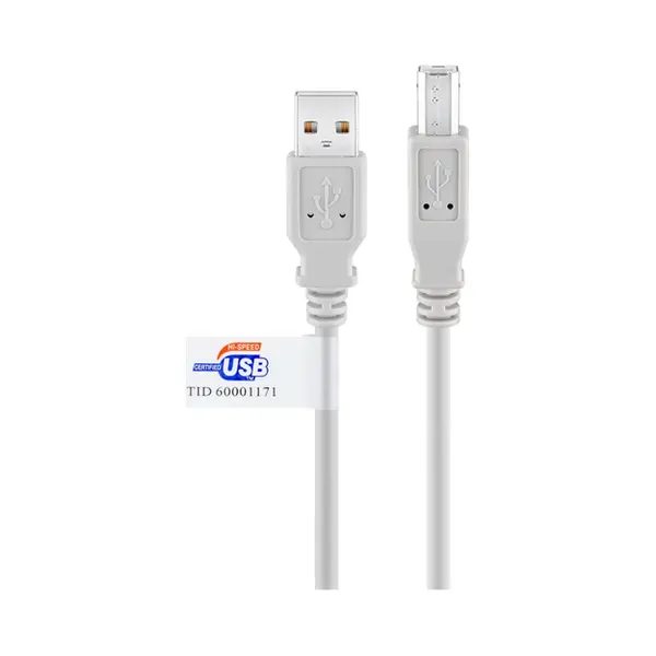 Goobay Usb 2.0 Hi-Speed-Kabel mit Usb-Zertifikat, Grau, 5m thumbnail