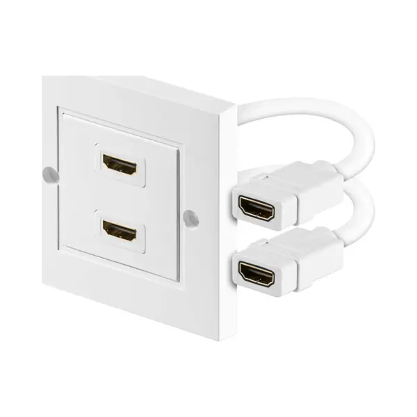 Goobay 51723 wandcontactdoos 2 x Hdmi Wit thumbnail