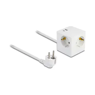 DeLOCK 11502 power uitbreiding 1,5 m 3 Ac-uitgang(en) Binnen Wit