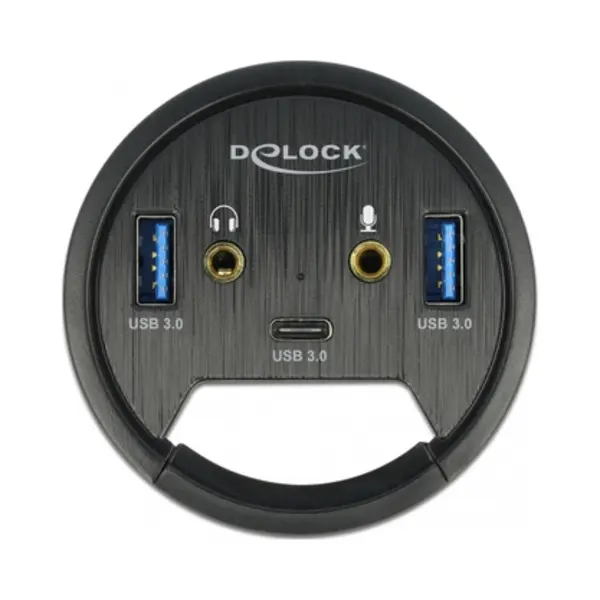 DeLOCK 3 Port Tisch-Hub 1 x Usb Type-C und 2 x Usb Typ-A + Hd-Audio Ports thumbnail