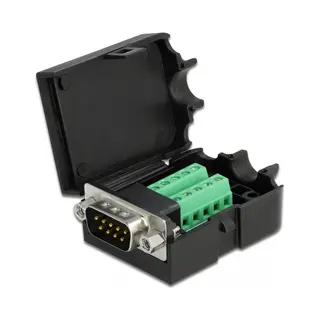 DeLOCK 66264 Drahtverbinder Sub-D 9, 10 Pin Terminalblock Schwarz