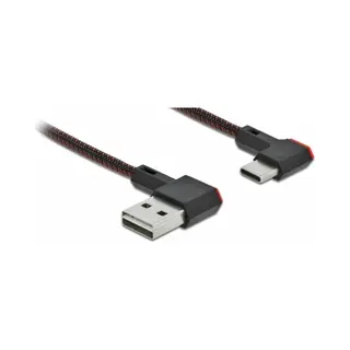 DeLOCK Easy-Usb 2.0 Kabel Typ-A Stecker zu Usb Type-C™ Stecker gewinkelt links / rechts 0,5 m schwarz