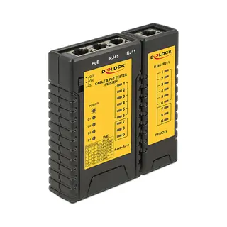 DeLOCK 86107 netwerkkabeltester Zwart, Geel