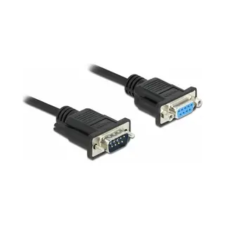 DeLOCK Seriell Kabel Rs-232 D-Sub9 Stecker zu Buchse mit schmalem Steckergehäuse 2 m