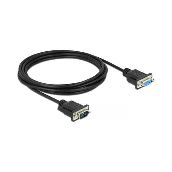 DeLOCK Seriell Kabel Rs-232 D-Sub9 Stecker zu Buchse Nullmodem mit schmalem Steckergehäuse 3 m thumbnail