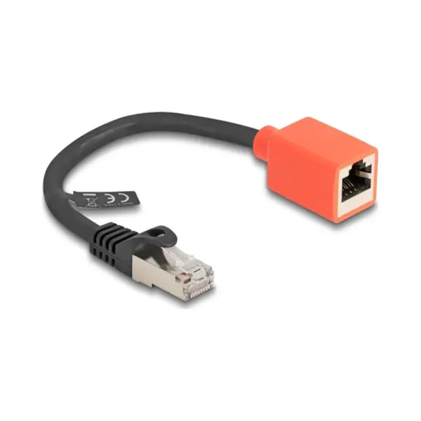 DeLOCK 88197 netwerkkabel Zwart, Rood 0,2 m Cat6a S/Ftp (S-Stp) thumbnail