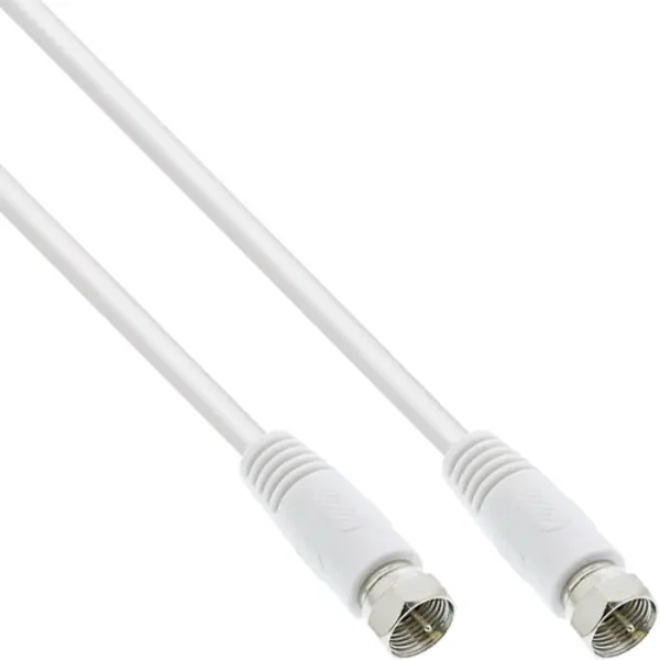 InLine Sat-Anschlusskabel, 2x geschirmt, 2x F-Stecker, >75dB, weiß, 15m thumbnail